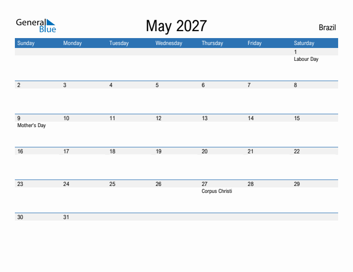 Fillable May 2027 Calendar