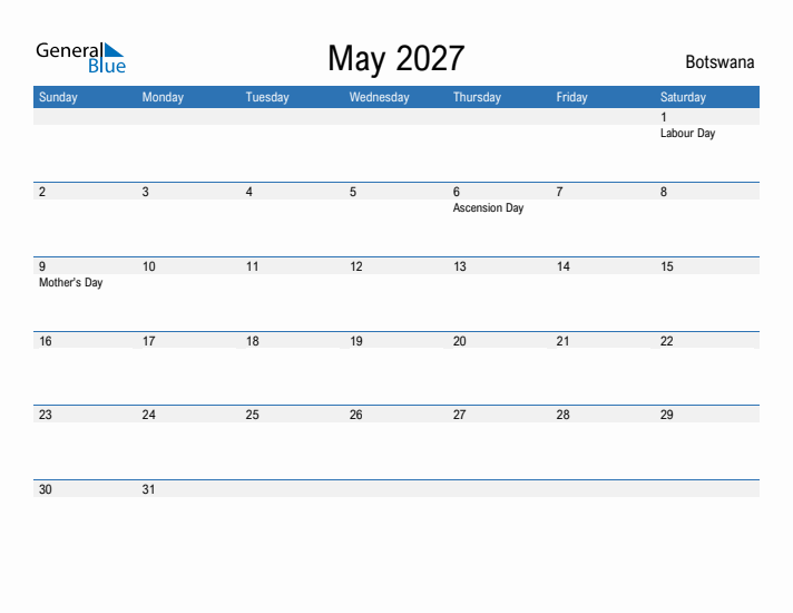 Fillable May 2027 Calendar