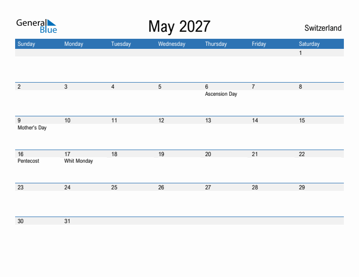 Fillable May 2027 Calendar