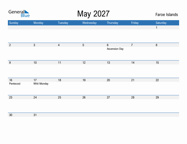 Fillable May 2027 Calendar