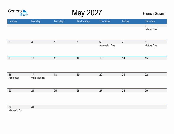 Fillable May 2027 Calendar