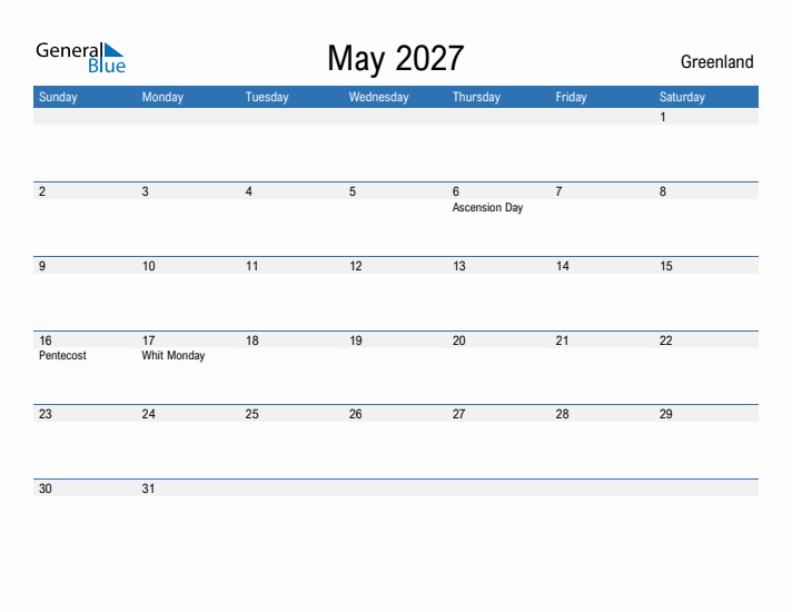 Fillable May 2027 Calendar