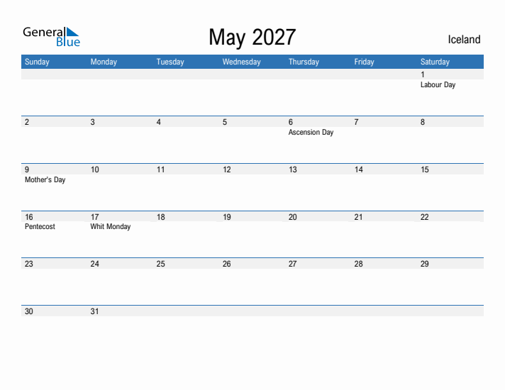 Fillable May 2027 Calendar