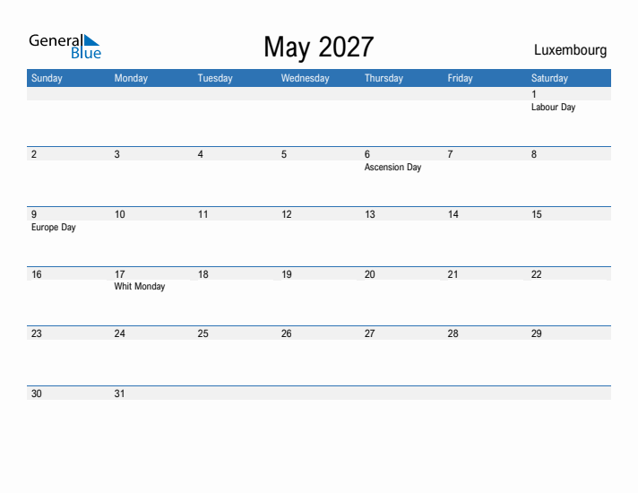 Fillable May 2027 Calendar