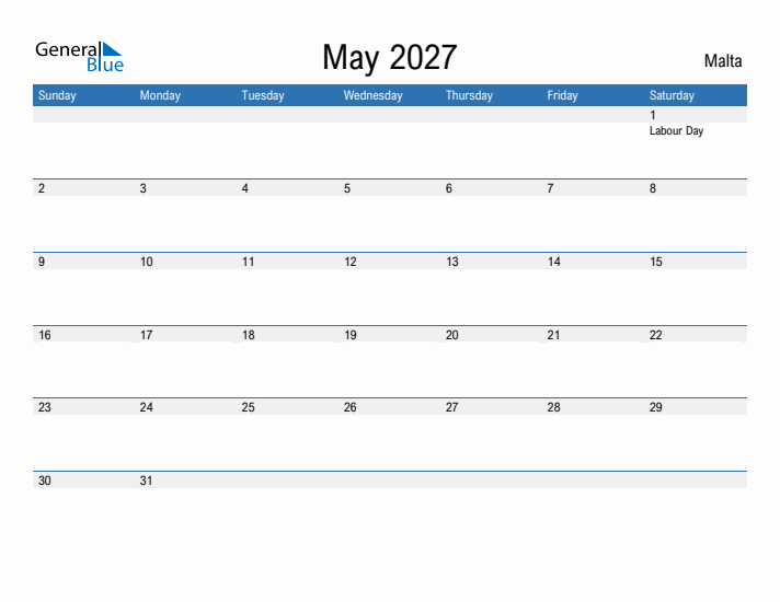 Fillable May 2027 Calendar