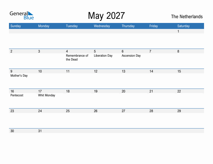 Fillable May 2027 Calendar