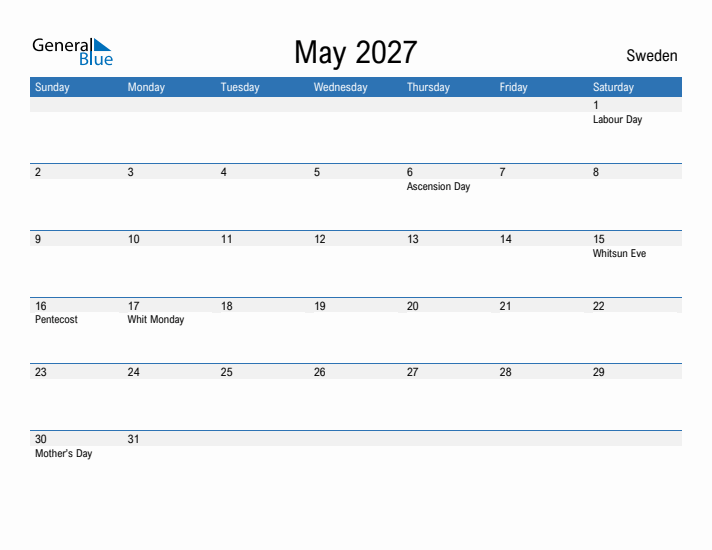 Fillable May 2027 Calendar