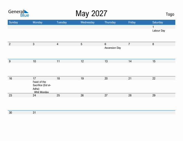 Fillable May 2027 Calendar