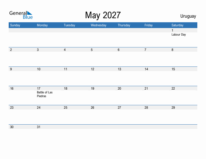 Fillable May 2027 Calendar