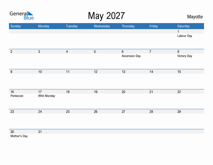 Fillable May 2027 Calendar