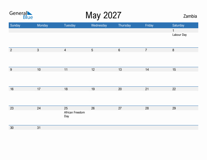 Fillable May 2027 Calendar