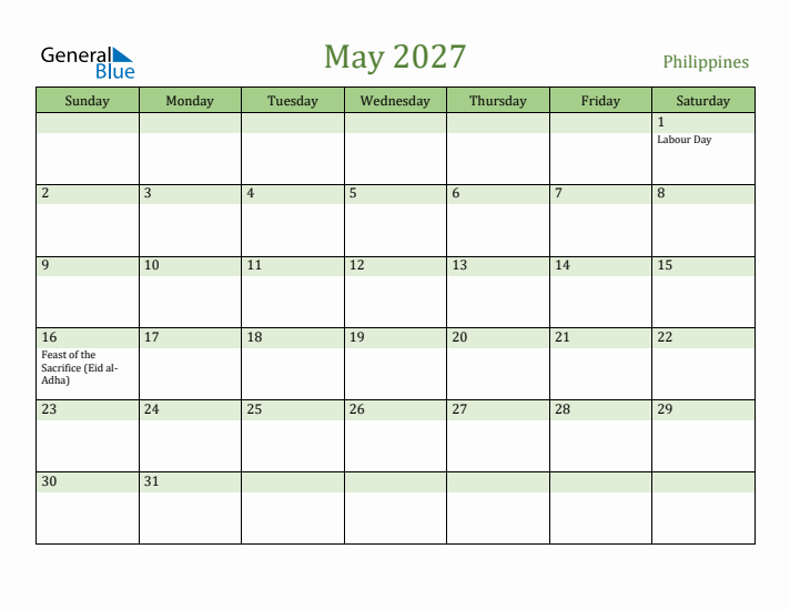 May 2027 Calendar with Philippines Holidays