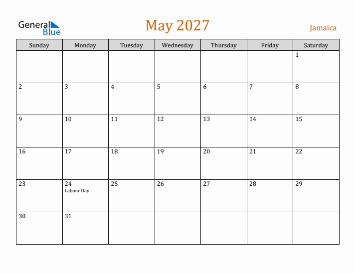 May 2027 Holiday Calendar with Sunday Start