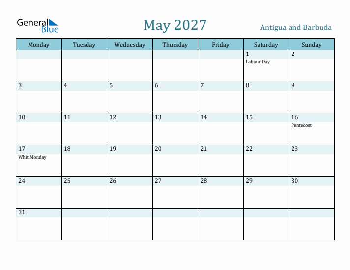 May 2027 Calendar with Holidays