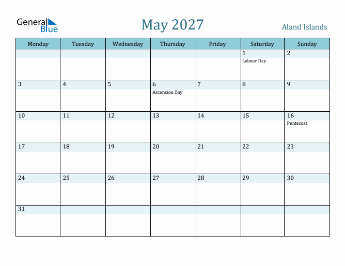 May 2027 Calendar with Holidays