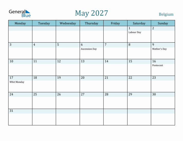 May 2027 Calendar with Holidays