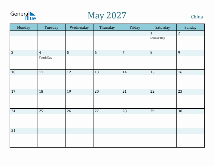 May 2027 Calendar with Holidays