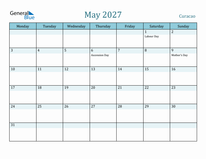 May 2027 Calendar with Holidays