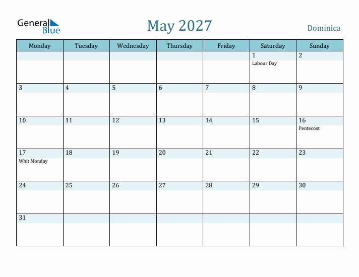 May 2027 Calendar with Holidays