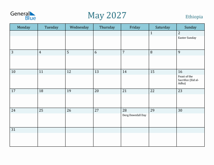 May 2027 Calendar with Holidays