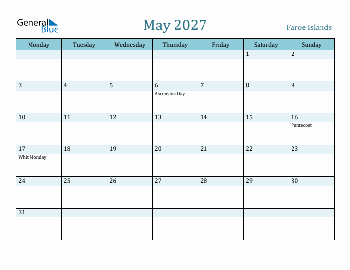 May 2027 Calendar with Holidays