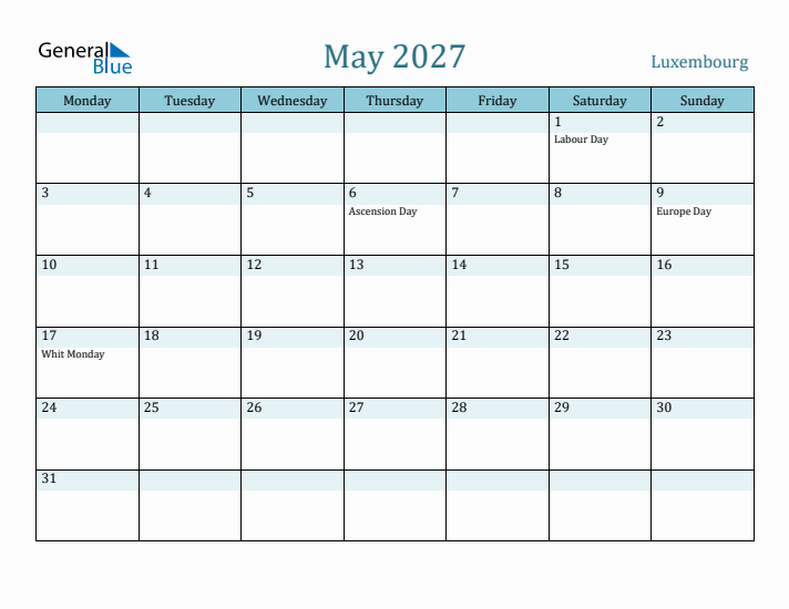 May 2027 Calendar with Holidays