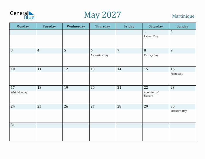 May 2027 Calendar with Holidays