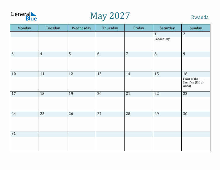 May 2027 Calendar with Holidays