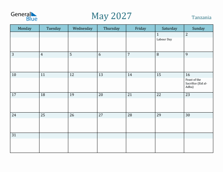 May 2027 Calendar with Holidays