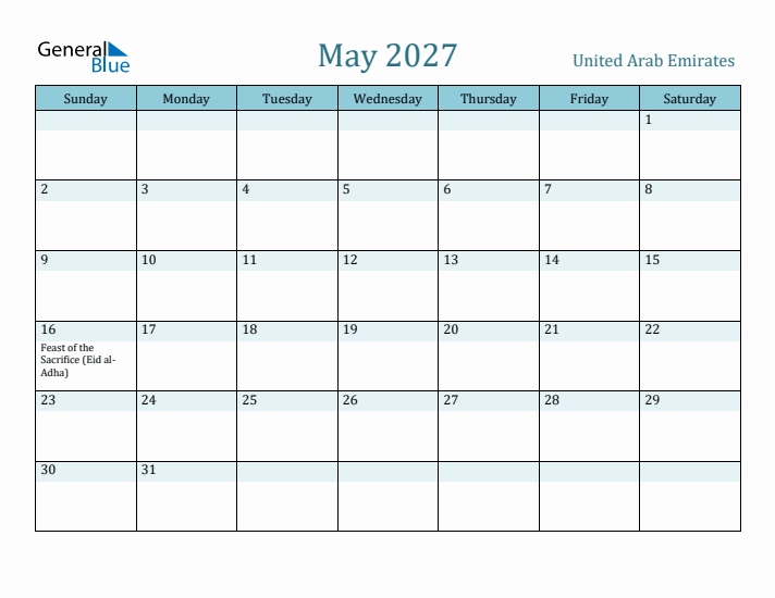 May 2027 Calendar with Holidays