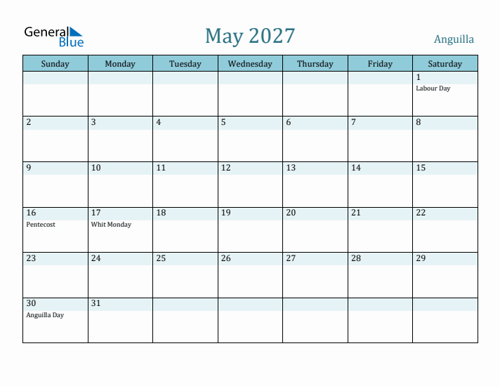 May 2027 Calendar with Holidays