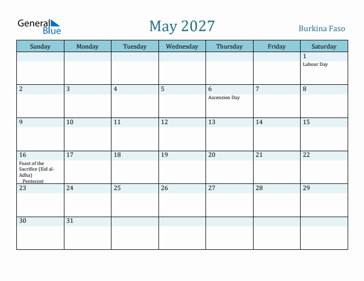 May 2027 Calendar with Holidays