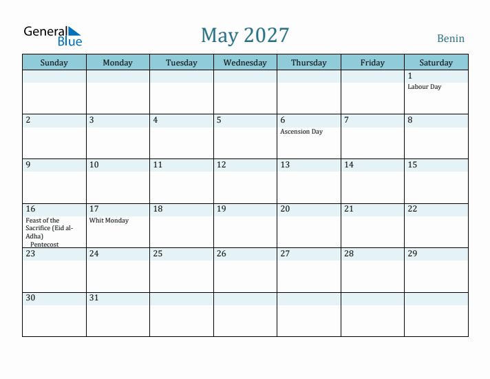 May 2027 Calendar with Holidays