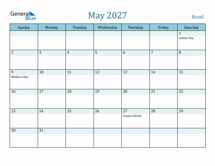 May 2027 Calendar with Holidays