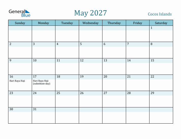 May 2027 Calendar with Holidays