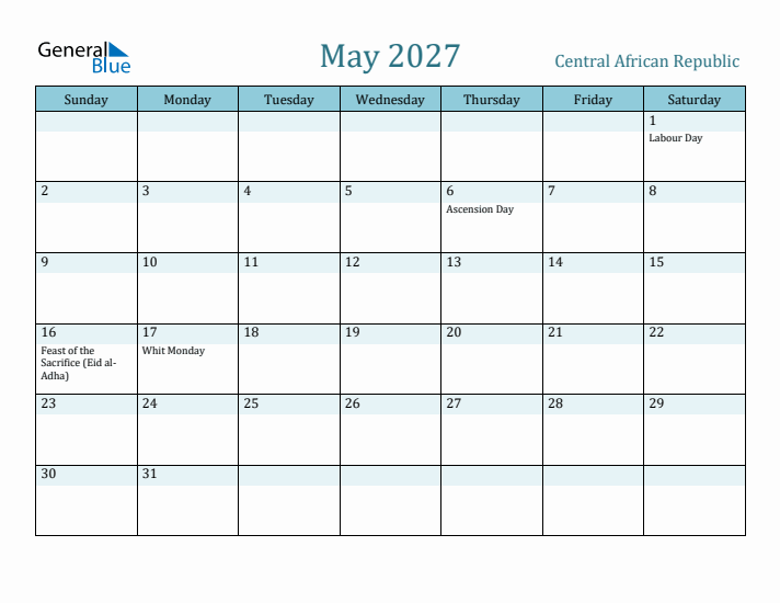 May 2027 Calendar with Holidays