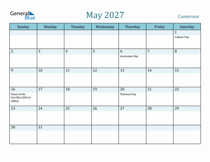 May 2027 Calendar with Holidays