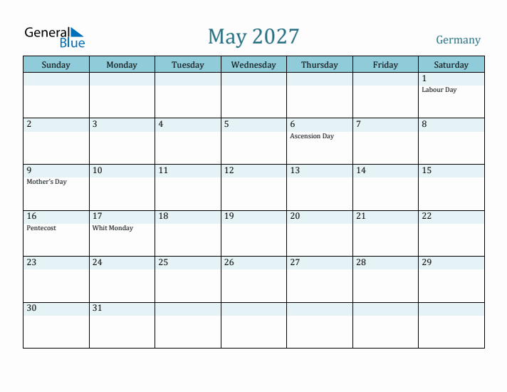 May 2027 Calendar with Holidays