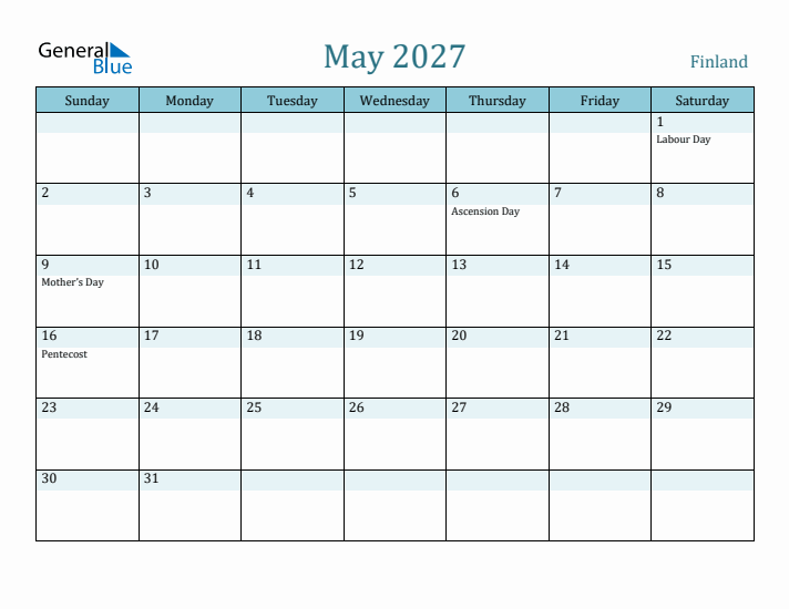 May 2027 Calendar with Holidays