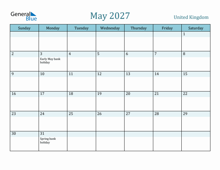 May 2027 Calendar with Holidays