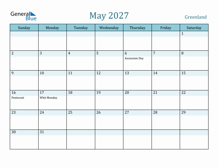 May 2027 Calendar with Holidays