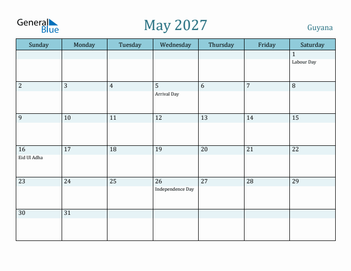 May 2027 Calendar with Holidays