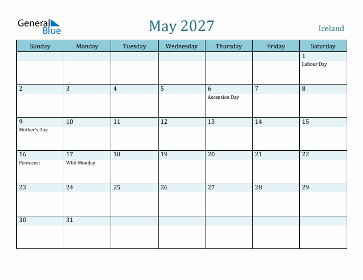 May 2027 Calendar with Holidays