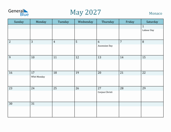 May 2027 Calendar with Holidays