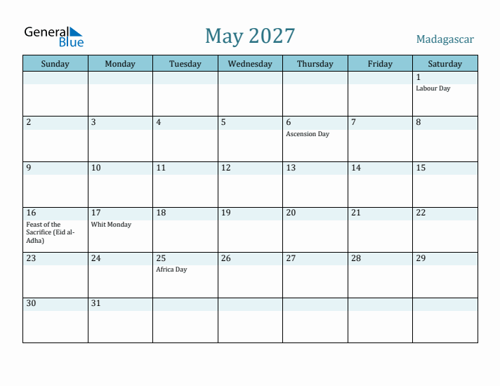 May 2027 Calendar with Holidays