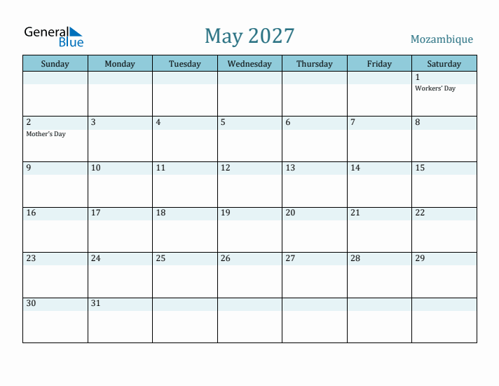 May 2027 Calendar with Holidays