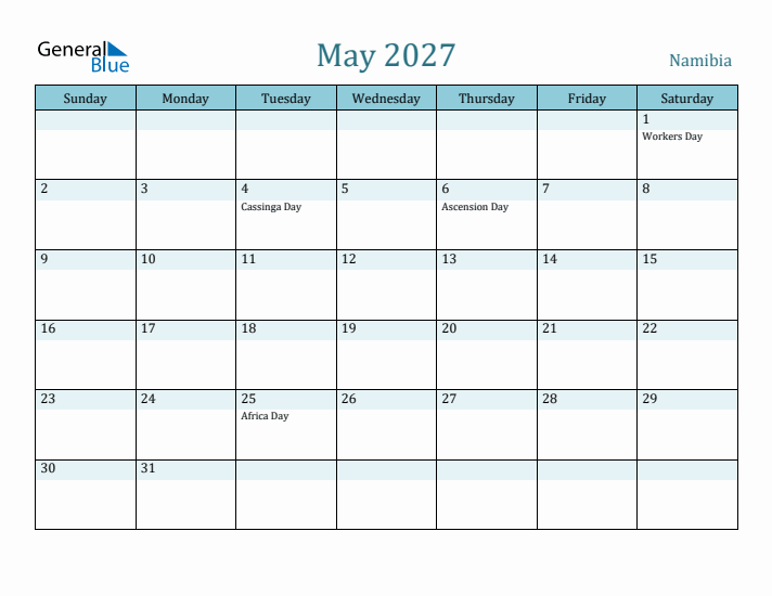 May 2027 Calendar with Holidays