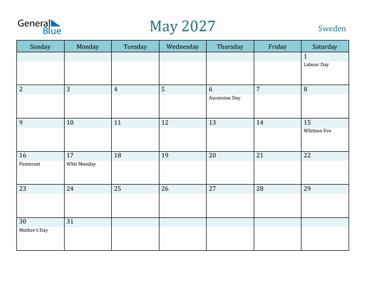 May 2027 Calendar with Holidays