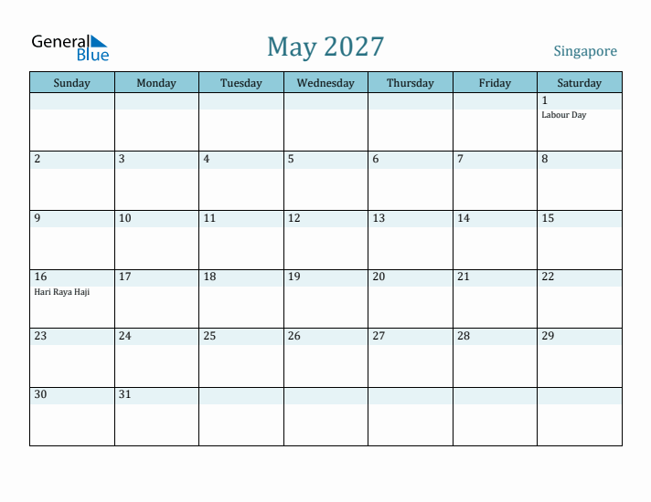 May 2027 Calendar with Holidays