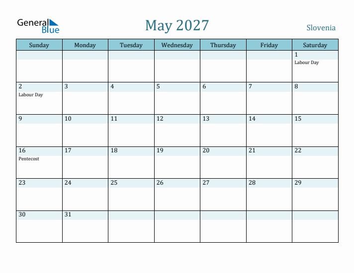 May 2027 Calendar with Holidays